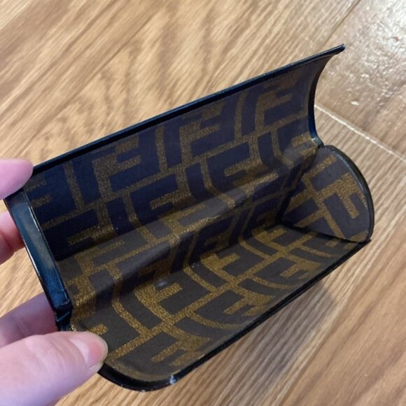 Fendi Twist Black Triangle Small Eyeglass Hard Protective Carry Case - Picture 8 of 10